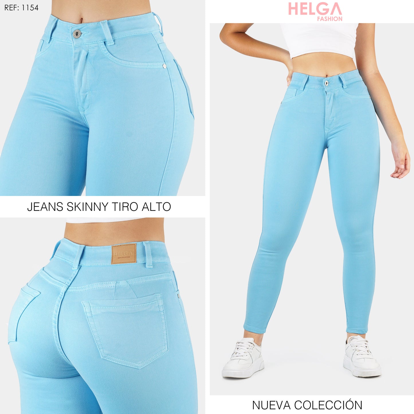 Jeans Skinny Strech, Tiro Alto Ref 1154