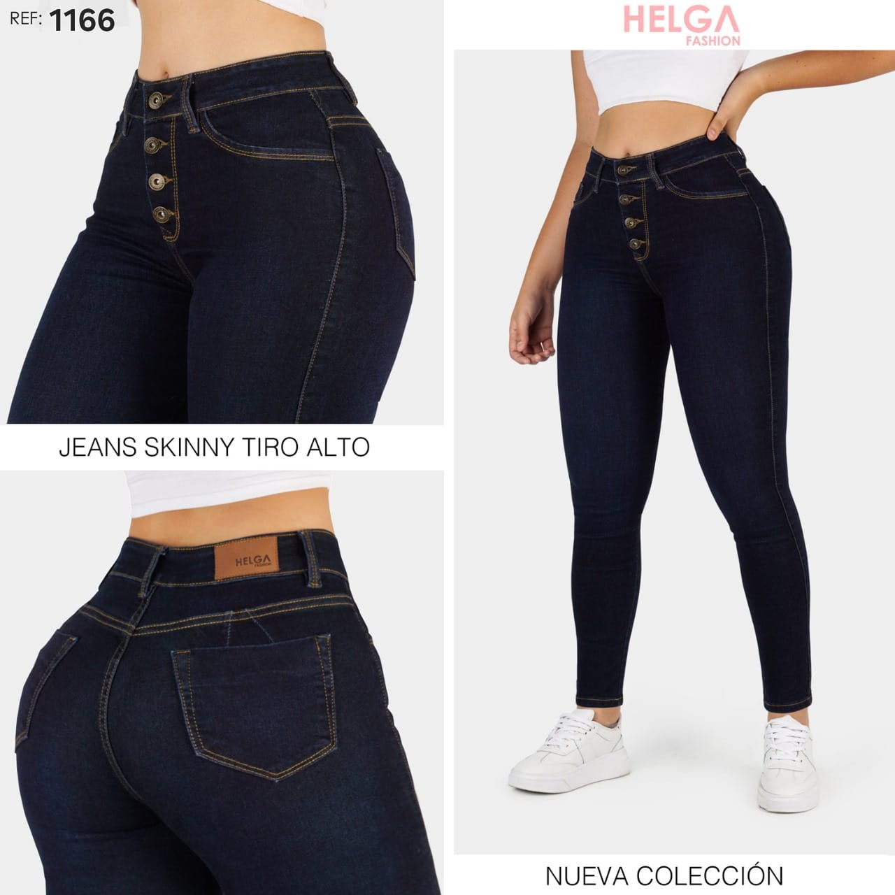 Jeans Skinny Strech, Tiro Alto Ref 1166