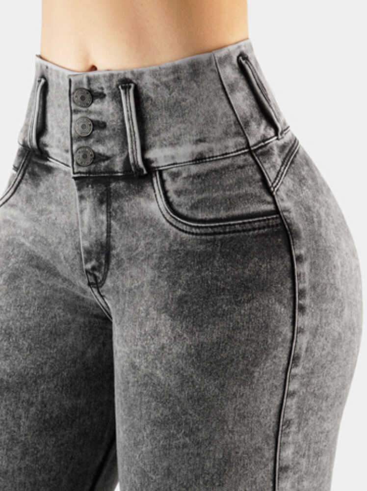 Jeans Skinny Strech Control Abdomen, Tiro Alto Ref 1188