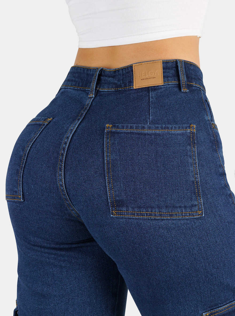Jean Straight Cargo Tiro Alto 1241