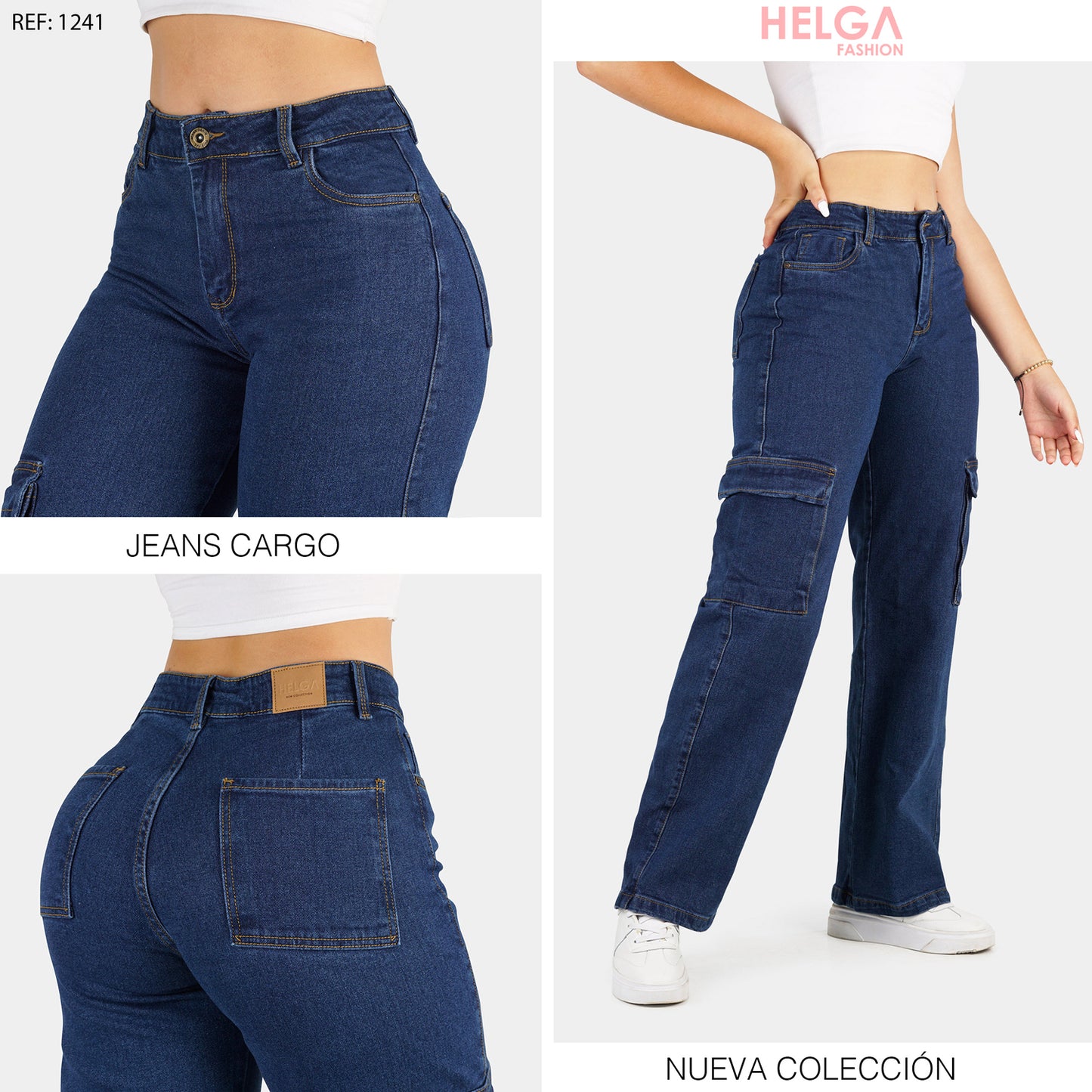 Jean Straight Cargo Tiro Alto 1241