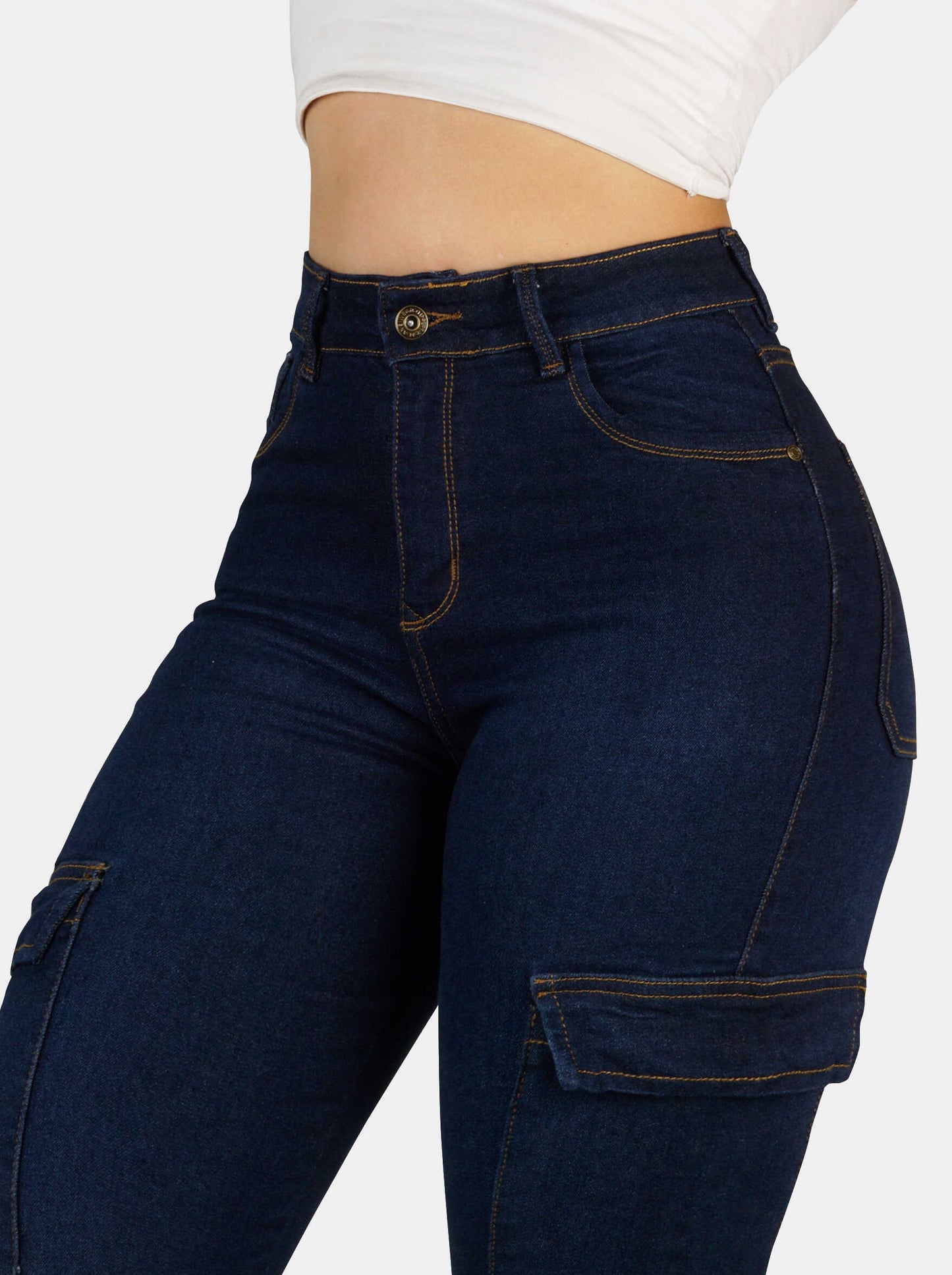 Jean Mom Cargo Tiro Alto 1245