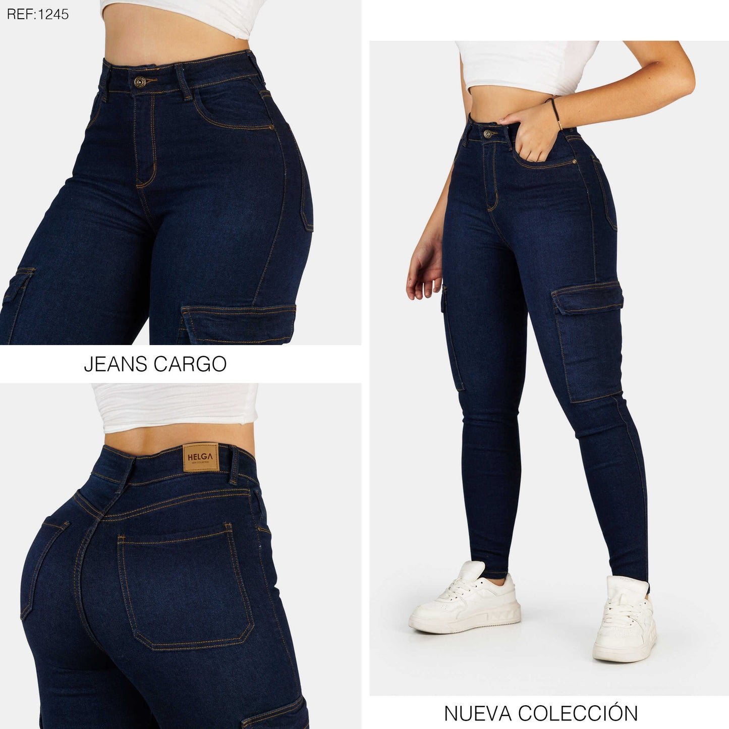 Jean Mom Cargo Tiro Alto 1245