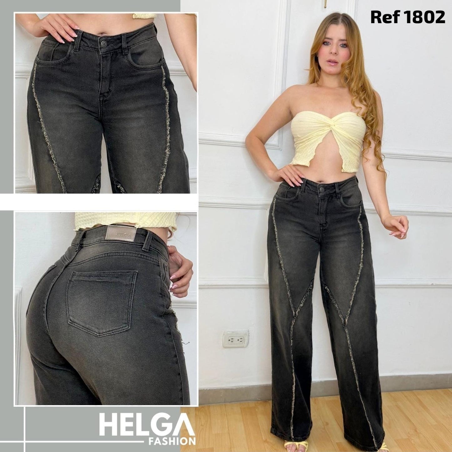 Jeans Palazzo, Tiro Alto Ref 1802