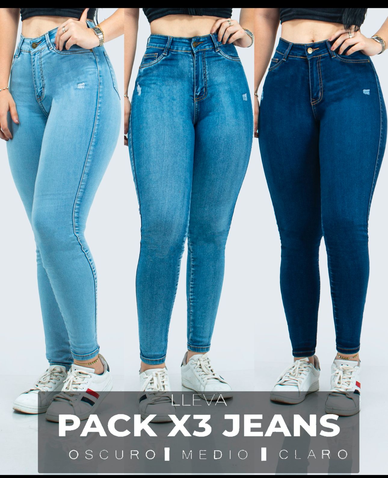 PACK X3 JEANS DAMA
