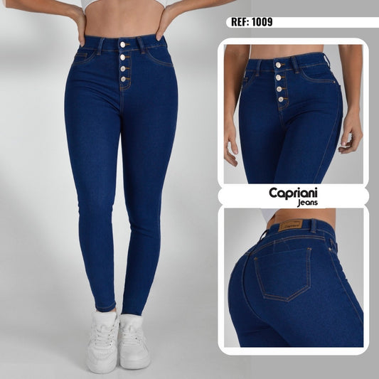 Jeans Skinny Strech Control Abdomen, Tiro Alto Ref 1009
