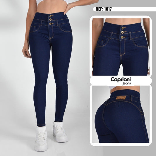 Jeans Skinny Strech Control Abdomen, Tiro Alto Ref 1017