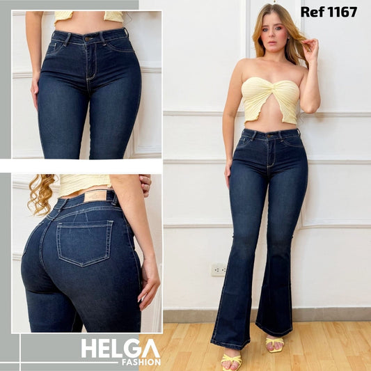 Jeans bota ancha, Tiro Alto Ref 1167