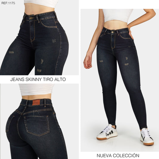 Jeans Skinny Strech, Tiro Alto Ref 1175