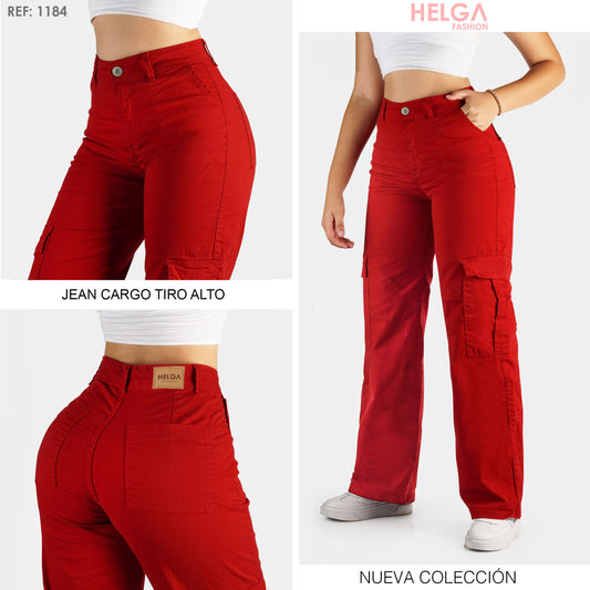 Jean Straight Cargo Tiro Alto 1184