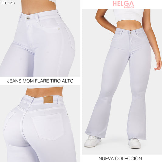 Jeans Bota Ancha Strech, Tiro Alto Ref 1237