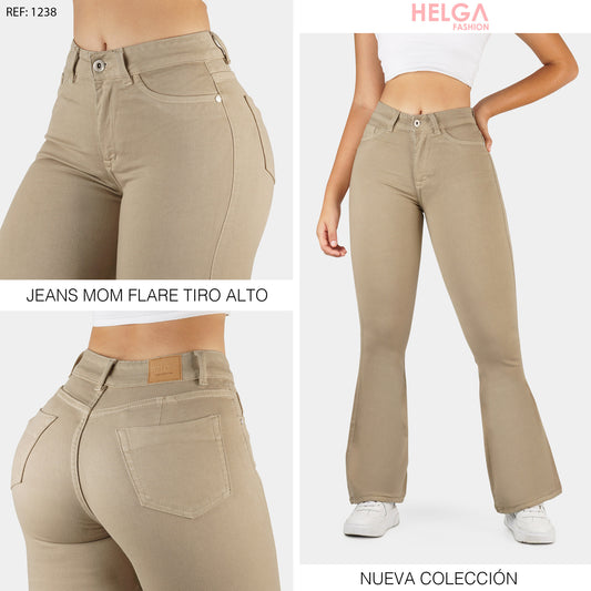Jeans Bota Ancha Strech, Tiro Alto Ref 1238