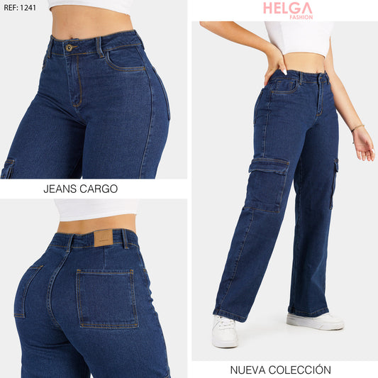 Jean Straight Cargo Tiro Alto 1241