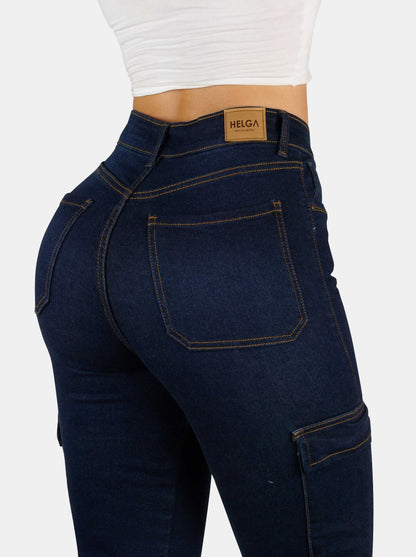 Jean Mom Cargo Tiro Alto 1245