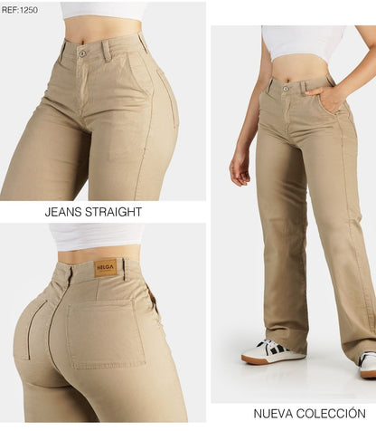 Jean Drill Bota Recta Strech, Tiro Alto Ref 1250