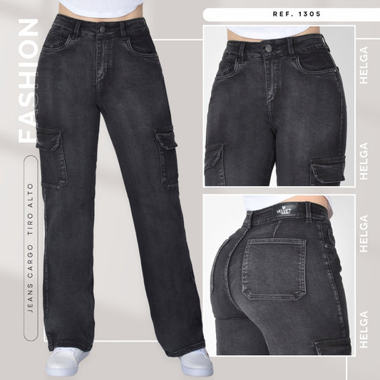 Jean Cargo Bota Recta , Tiro Alto Ref 1305