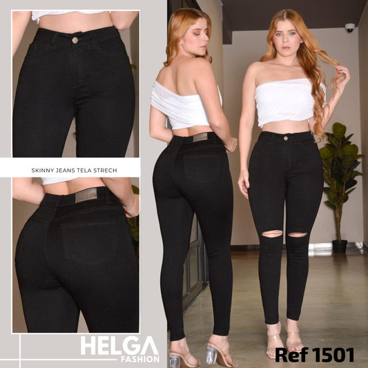 Jeans Skinny Strech, Tiro Alto Ref 1501