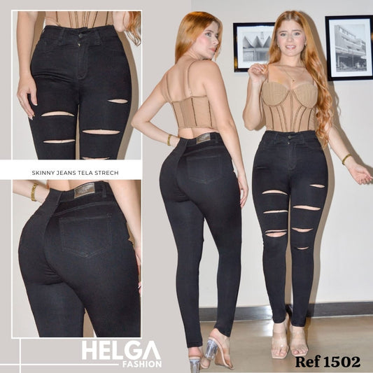 Jeans Skinny Strech, Tiro Alto Ref 1502