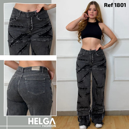 Jeans Palazzo, Tiro Alto Ref 1801