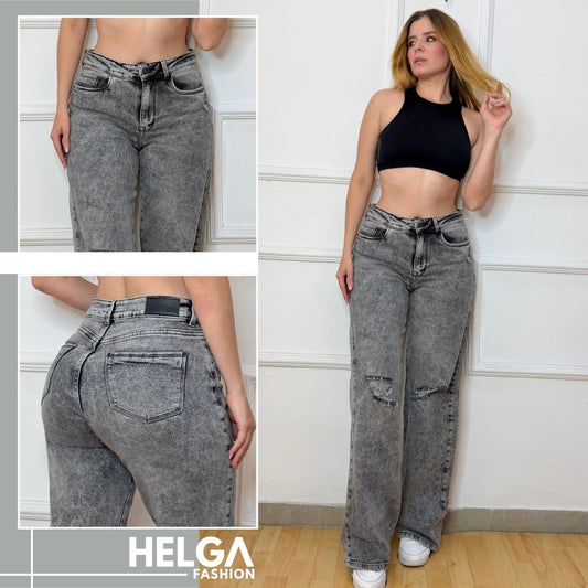 Jeans Palazzo, Tiro Alto Ref 1807